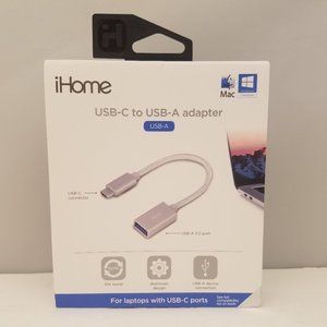 iHome 6" Nylon USB-C to USB-A Adapter | Charge & Sync Aluminum Tip
